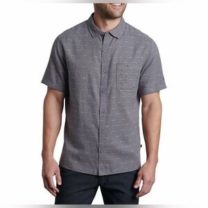 Kuhl Men's Intrepid Skorpio linen blend shirt sleeve shirt gray XL